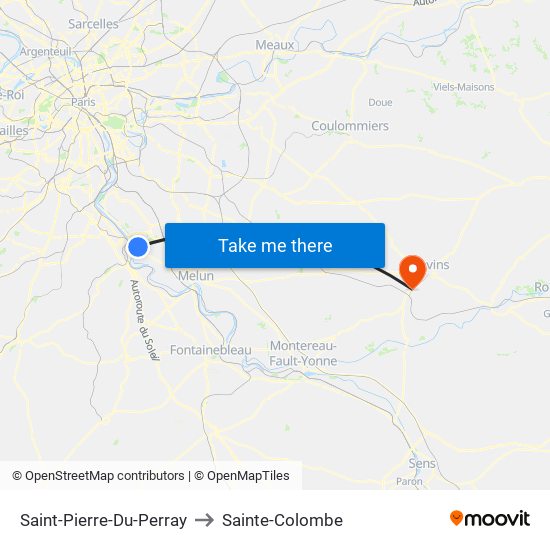Saint-Pierre-Du-Perray to Sainte-Colombe map