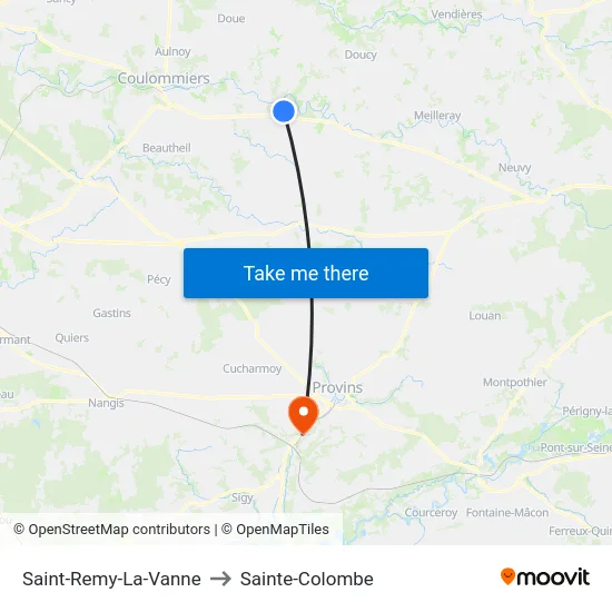 Saint-Remy-La-Vanne to Sainte-Colombe map