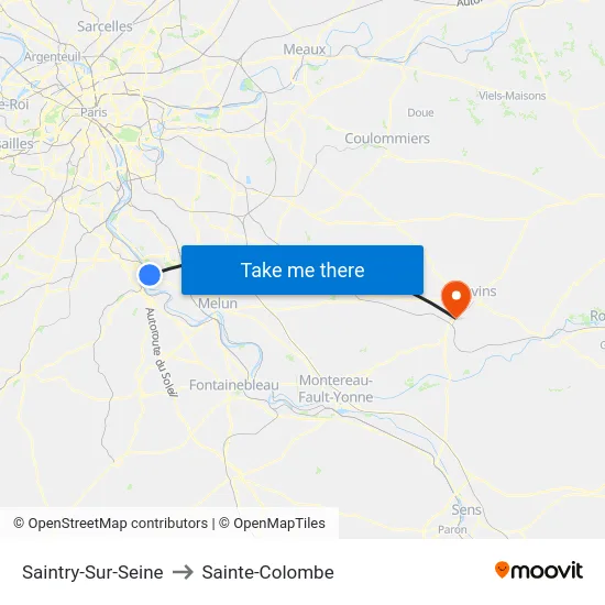 Saintry-Sur-Seine to Sainte-Colombe map