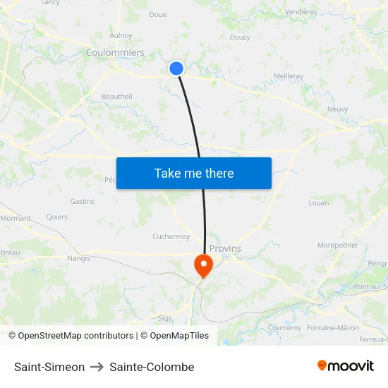 Saint-Simeon to Sainte-Colombe map