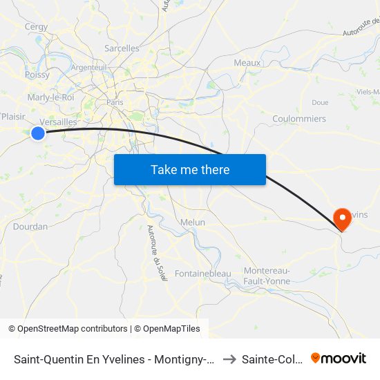 Saint-Quentin En Yvelines - Montigny-Le-Bretonneux to Sainte-Colombe map