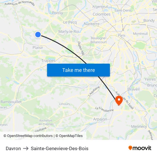 Davron to Sainte-Genevieve-Des-Bois map