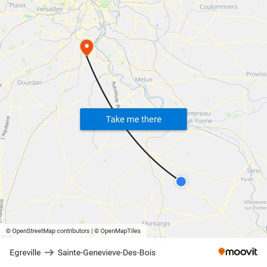 Egreville to Sainte-Genevieve-Des-Bois map