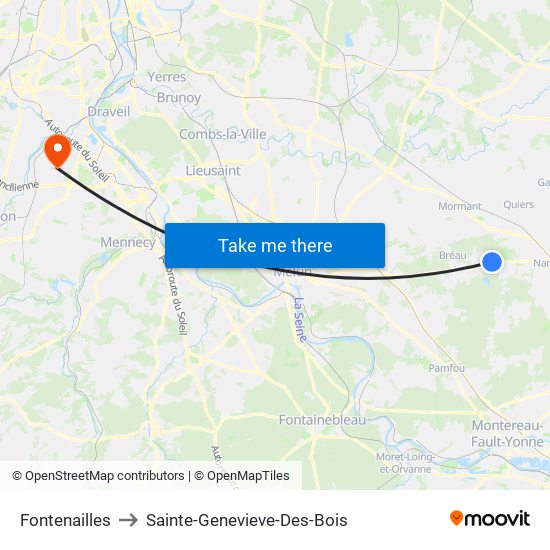 Fontenailles to Sainte-Genevieve-Des-Bois map