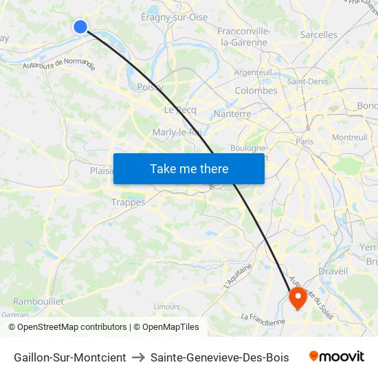 Gaillon-Sur-Montcient to Sainte-Genevieve-Des-Bois map