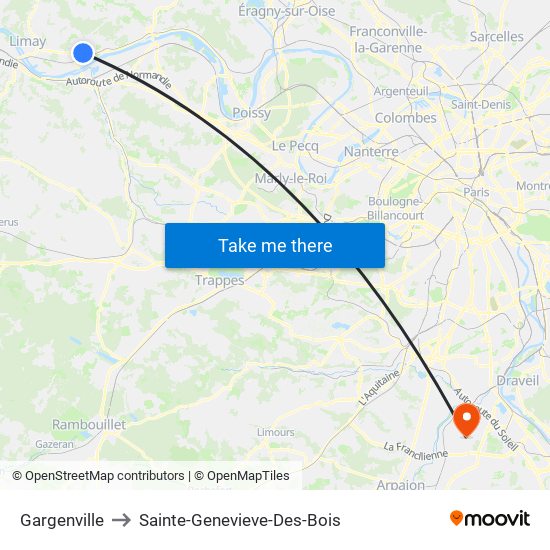Gargenville to Sainte-Genevieve-Des-Bois map