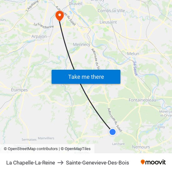 La Chapelle-La-Reine to Sainte-Genevieve-Des-Bois map