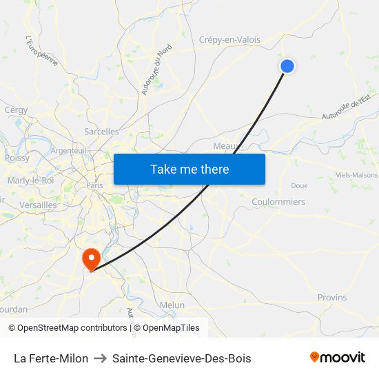 La Ferte-Milon to Sainte-Genevieve-Des-Bois map