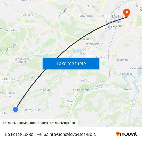 La Foret-Le-Roi to Sainte-Genevieve-Des-Bois map