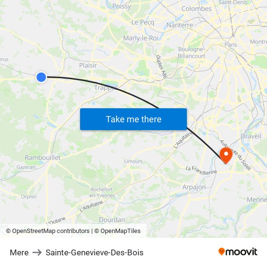 Mere to Sainte-Genevieve-Des-Bois map