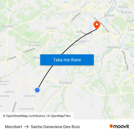 Merobert to Sainte-Genevieve-Des-Bois map