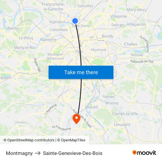 Montmagny to Sainte-Genevieve-Des-Bois map