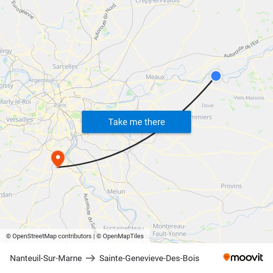 Nanteuil-Sur-Marne to Sainte-Genevieve-Des-Bois map