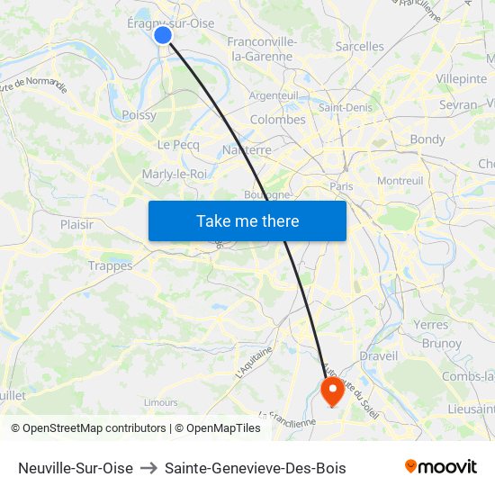 Neuville-Sur-Oise to Sainte-Genevieve-Des-Bois map