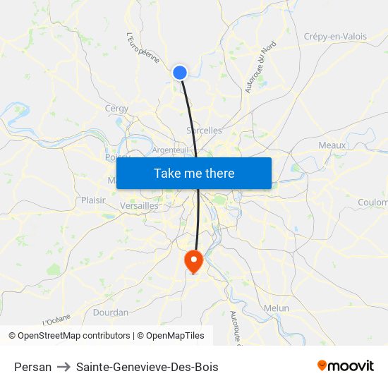 Persan to Sainte-Genevieve-Des-Bois map