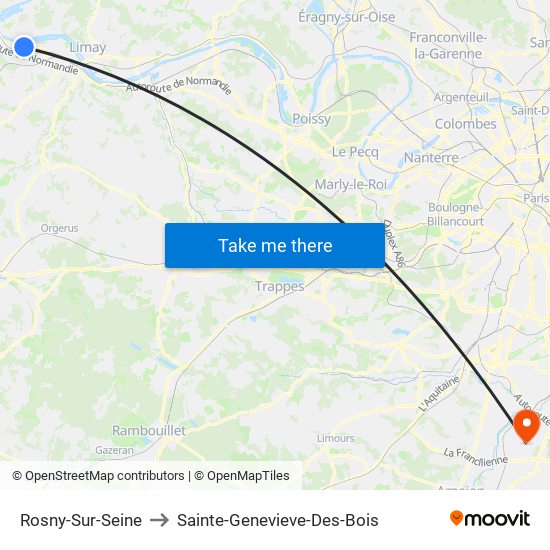 Rosny-Sur-Seine to Sainte-Genevieve-Des-Bois map