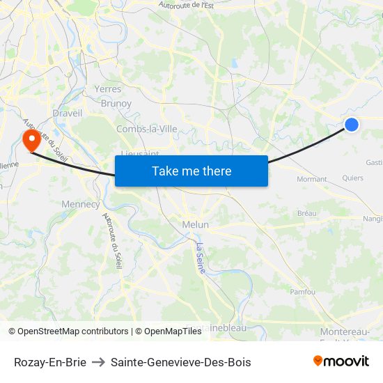 Rozay-En-Brie to Sainte-Genevieve-Des-Bois map