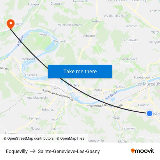 Ecquevilly to Sainte-Genevieve-Les-Gasny map