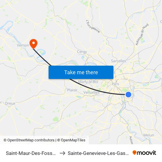Saint-Maur-Des-Fosses to Sainte-Genevieve-Les-Gasny map