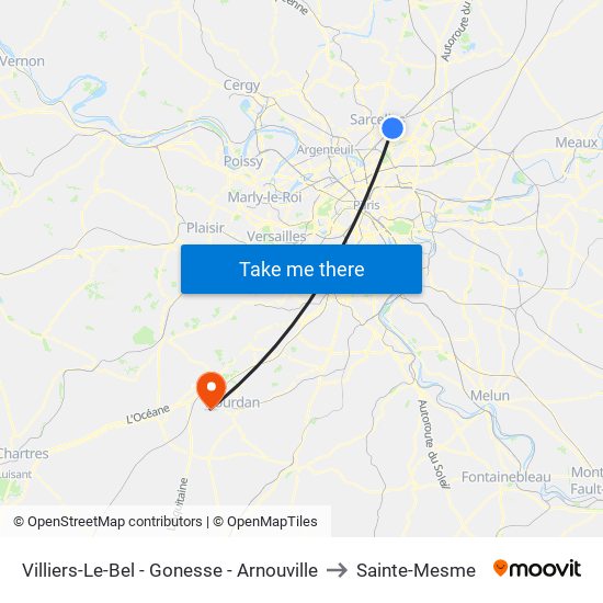 Villiers-Le-Bel - Gonesse - Arnouville to Sainte-Mesme map