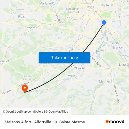 Maisons-Alfort - Alfortville to Sainte-Mesme map
