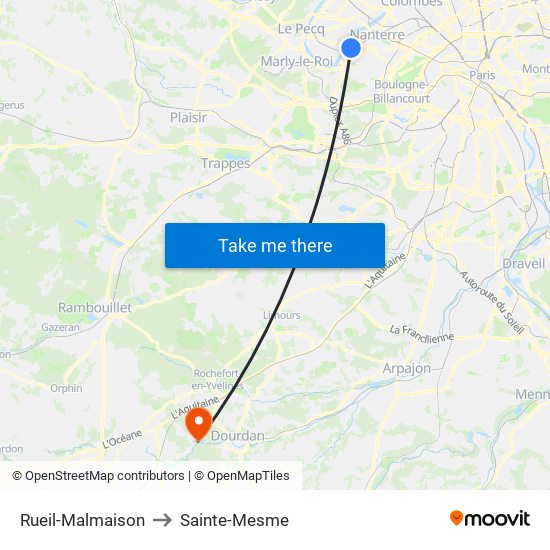 Rueil-Malmaison to Sainte-Mesme map