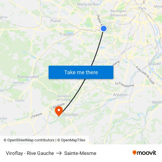Viroflay - Rive Gauche to Sainte-Mesme map