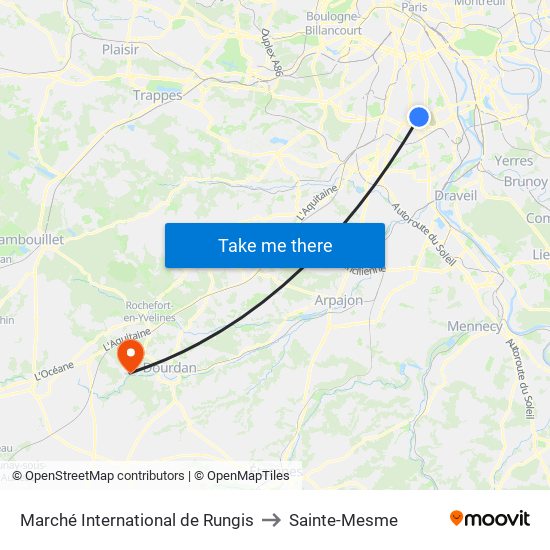 Marché International de Rungis to Sainte-Mesme map