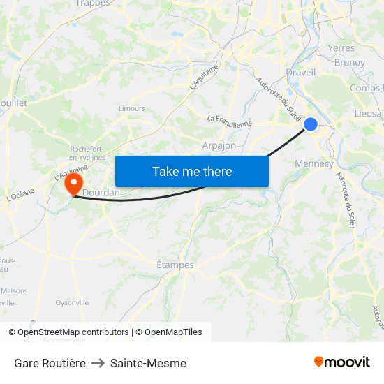 Gare Routière to Sainte-Mesme map