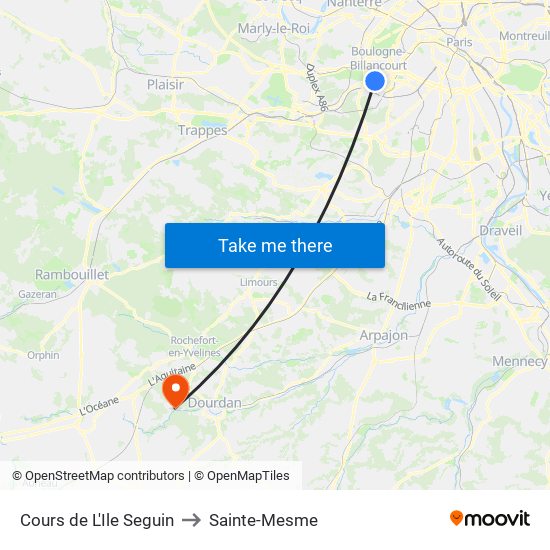 Cours de L'Ile Seguin to Sainte-Mesme map