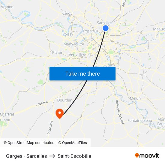 Garges - Sarcelles to Saint-Escobille map