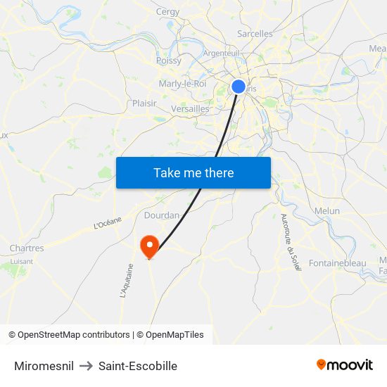 Miromesnil to Saint-Escobille map