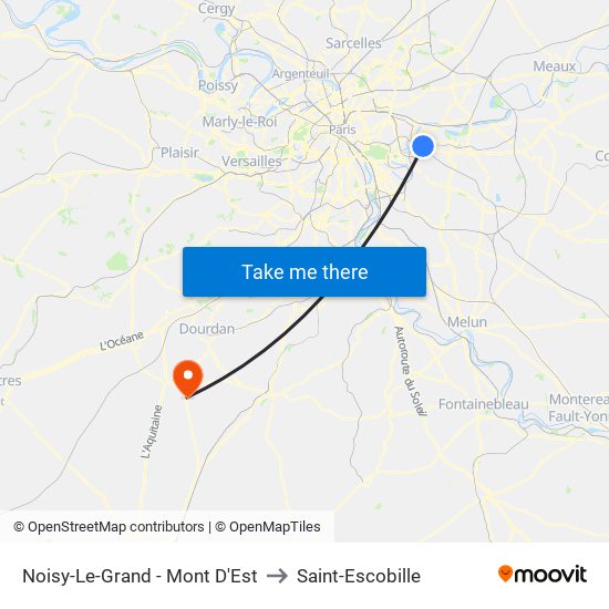 Noisy-Le-Grand - Mont D'Est to Saint-Escobille map