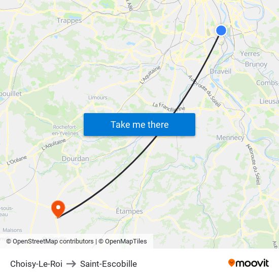 Choisy-Le-Roi to Saint-Escobille map
