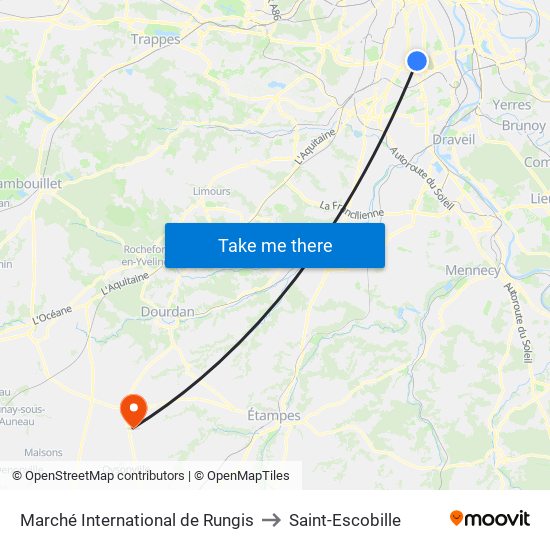 Marché International de Rungis to Saint-Escobille map