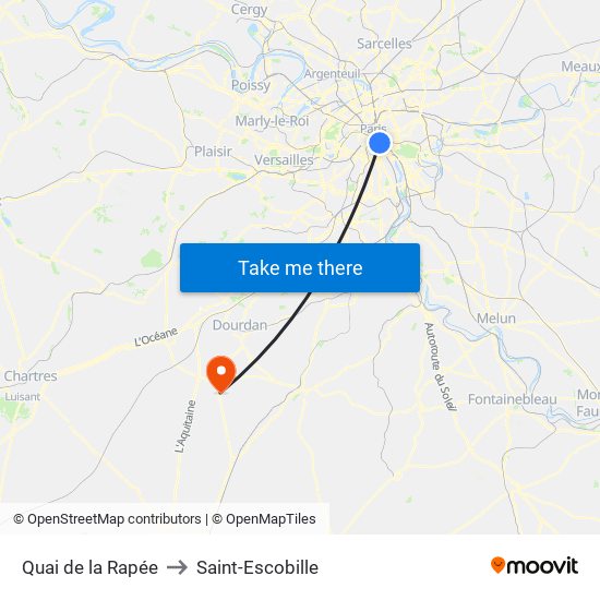 Quai de la Rapée to Saint-Escobille map