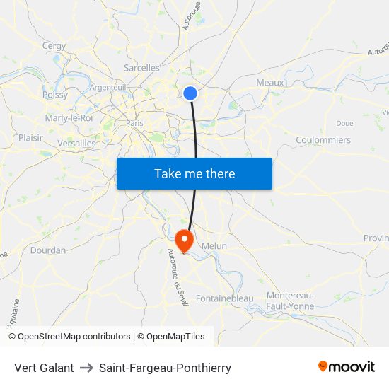 Vert Galant to Saint-Fargeau-Ponthierry map