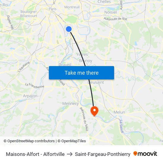 Maisons-Alfort - Alfortville to Saint-Fargeau-Ponthierry map