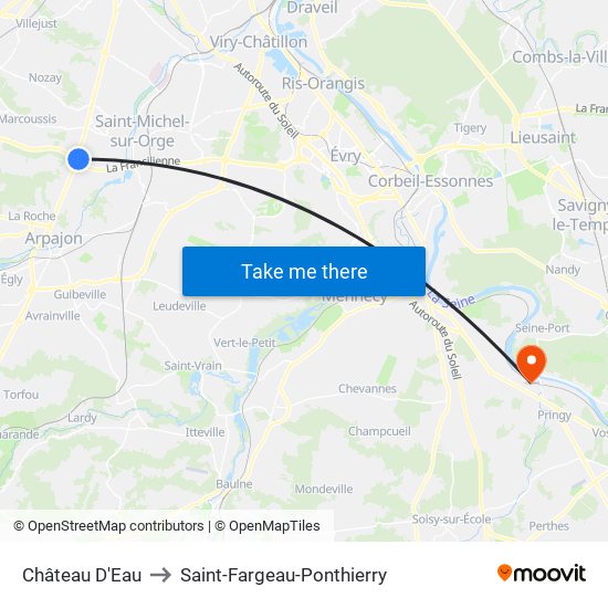 Château D'Eau to Saint-Fargeau-Ponthierry map