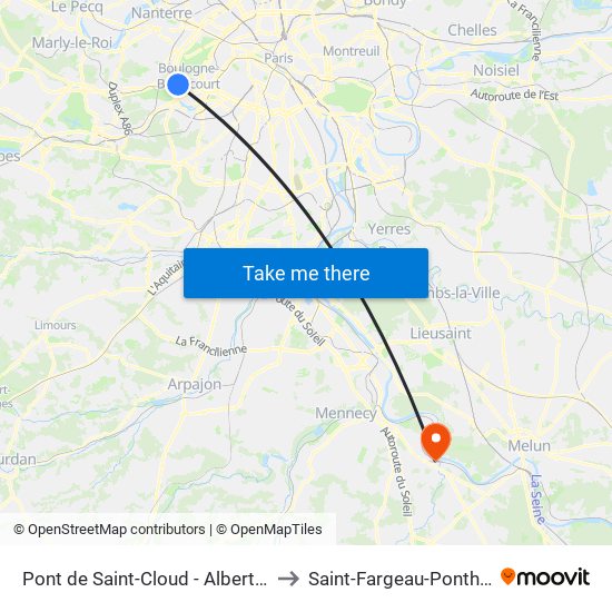 Pont de Saint-Cloud - Albert Kahn to Saint-Fargeau-Ponthierry map