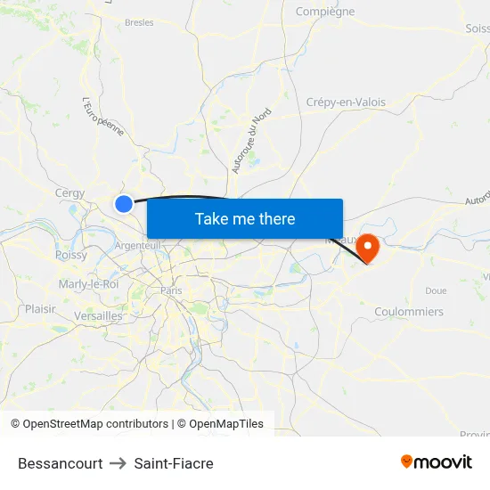 Bessancourt to Saint-Fiacre map