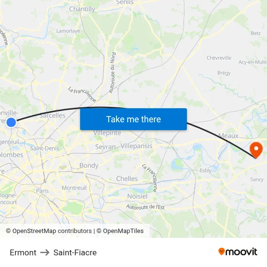 Ermont to Saint-Fiacre map