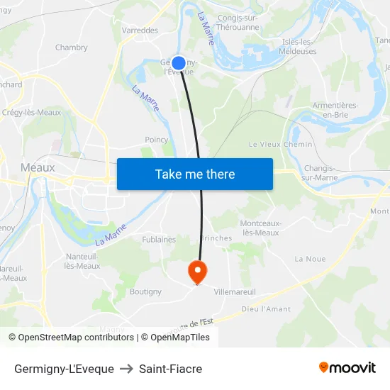 Germigny-L'Eveque to Saint-Fiacre map