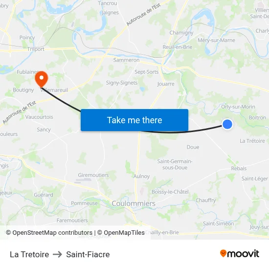 La Tretoire to Saint-Fiacre map