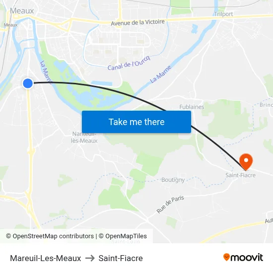 Mareuil-Les-Meaux to Saint-Fiacre map