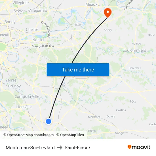Montereau-Sur-Le-Jard to Saint-Fiacre map