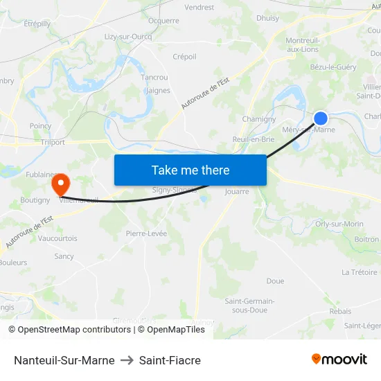 Nanteuil-Sur-Marne to Saint-Fiacre map