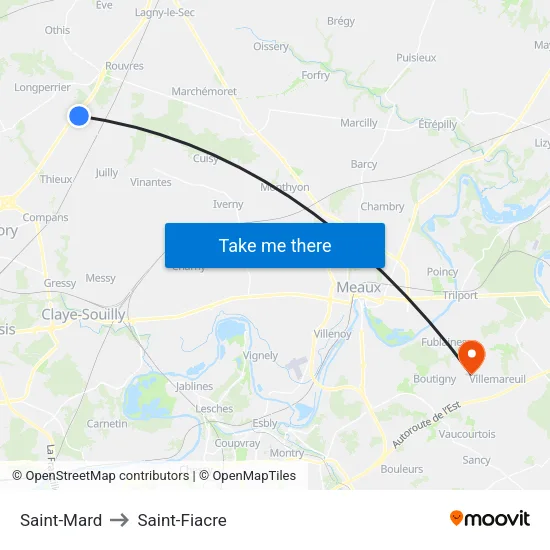 Saint-Mard to Saint-Fiacre map