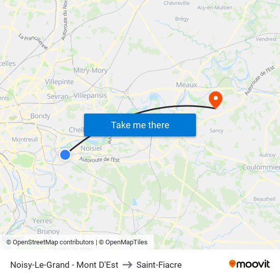 Noisy-Le-Grand - Mont D'Est to Saint-Fiacre map