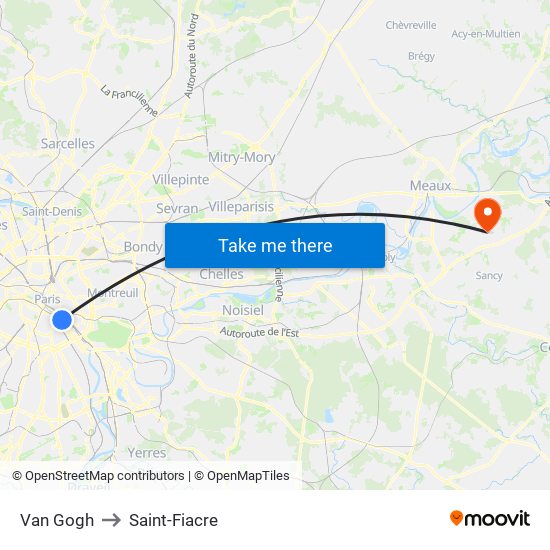 Van Gogh to Saint-Fiacre map
